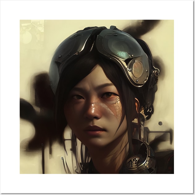 Scifi female pilot Wall Art by Blowfish